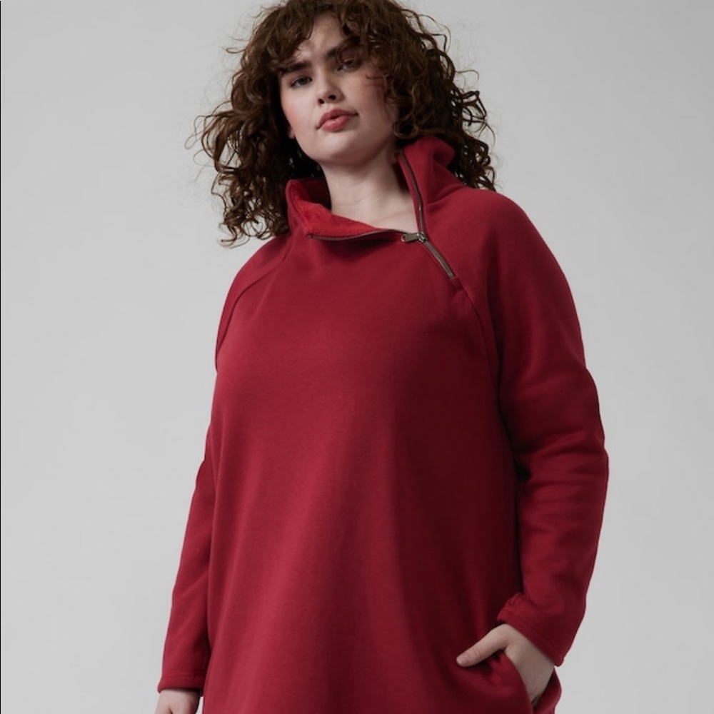 NWT Cozy Karma Asym Sweatshirt Dress Athleta
